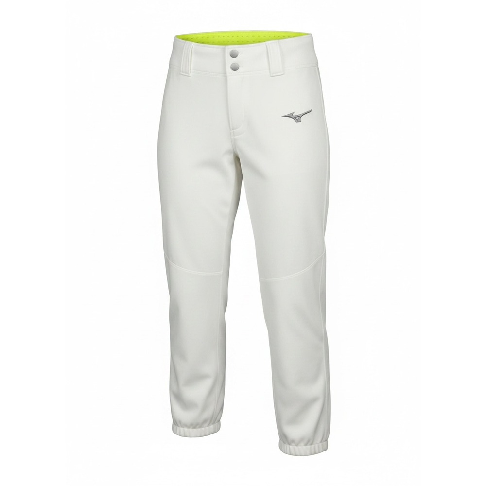Mizuno Women White Softball Stretch Belted Pants Size Small NEW with‎ Tags LOGO